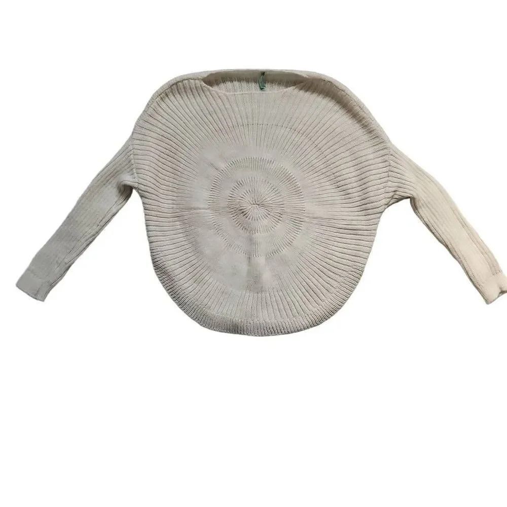 United Colors of Benetton Girls Size 8/9 Ivory Circle Knit Sweater